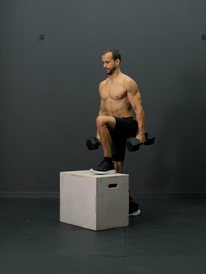Dumbbell step ups