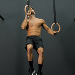 Assisted one arm pull-ups on rings