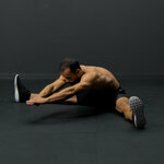 Pancake stretch on the floor