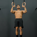 False grip hang with bent arms