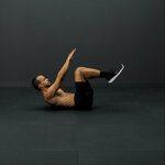 Hollow body knee raises