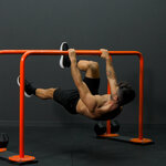 Leg assisted front lever on parallel bars