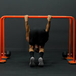 Assisted skin the cat on parallel bars